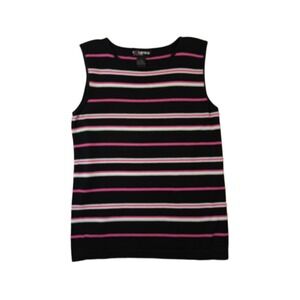 Vintage Ellen Tracy Knit Tank Top Womens SM Multi-Striped Sleeveless Preppy